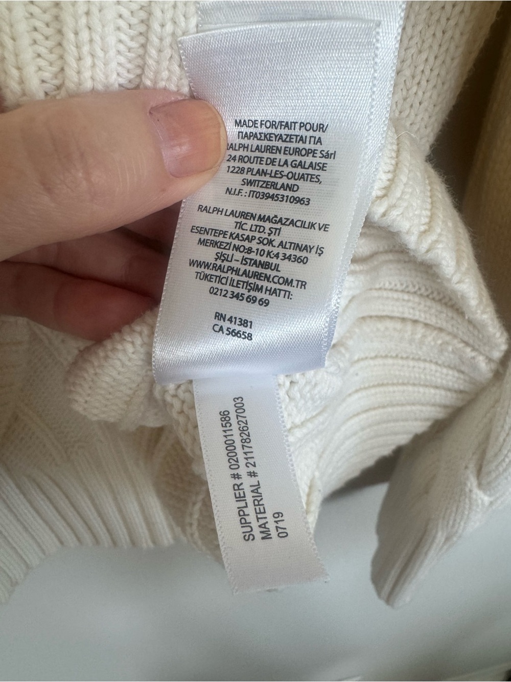 Polo by Ralph Lauren Cream Cable Knit Cotton Sweater Pony Logo Preppy Small - Picture 7 of 11